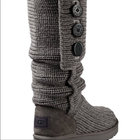 UGG Shoes - UGG CARDI BOOTS Cable Knit 🧶 Gray Women Size 6